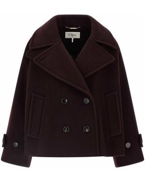 Chloé Double-Breasted Short Coat - Black