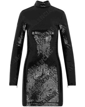 Balenciaga Turtleneck Dress - Black
