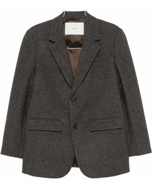 DUNST Wool Single-Breasted Blazer Jacket - Black