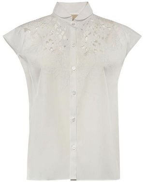 Valentino Garavani Embroidered Poplin Shirt - White
