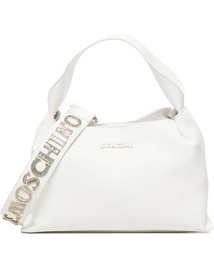 Love Moschino Mini Bag With Rhinestones - White