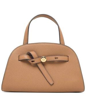 Tory Burch Romy Small Leather Top Case - Natural
