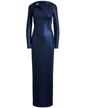 Ralph Lauren Burlince-Long Sleeve-Gown-Str Matte Jersey-R - Blue