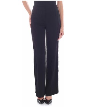 KARL LAGERFELD Trousers With Velvet Flounces - Blue