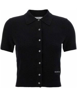T By Alexander Wang Polo Cardigan - Black