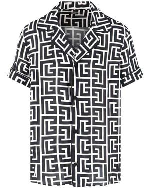 Balmain Relaxed Fit Short Sleeve Shirt - Black