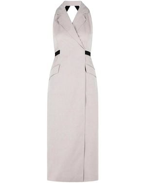 Max Mara Cime Cotton And Wool Canvas Dress - White