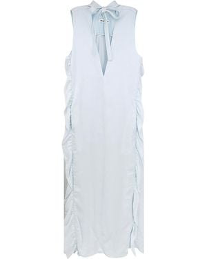 Jil Sander Viscose Dress With Lateral Rouches - White