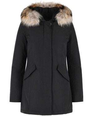 Woolrich Arctic Racoon Cotton Blend Parka - Black