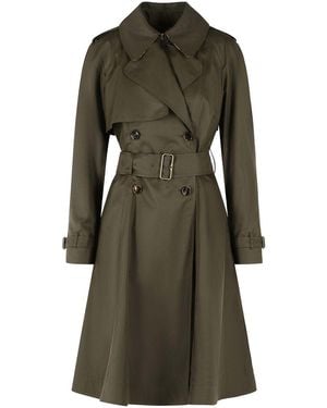 Burberry Long Gabarine Trench Coat - Green