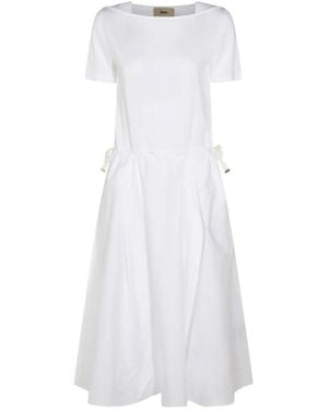 Herno Midi Dress With Drawcord Waist - White