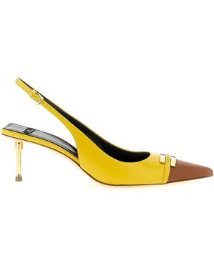 Elisabetta Franchi Leather Slingback - Yellow