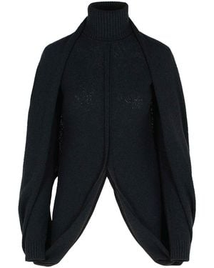 Sportmax Adepto Virgin Wool Blend High Neck Jumper - Blue