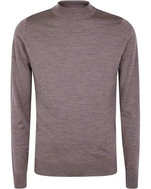 John Smedley Harcourt Mock Neck - Brown