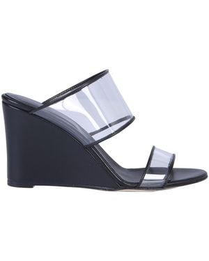 Paris Texas Open-Toe Wedge Sandals With Transparent Plexi Straps - Blue