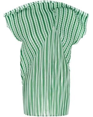 Issey Miyake 'Generic Stripes (Machine Pleats) Top - Green