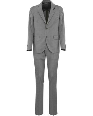 Lardini Iconic Drop 7 Reg Pure Wool Dress - Grey