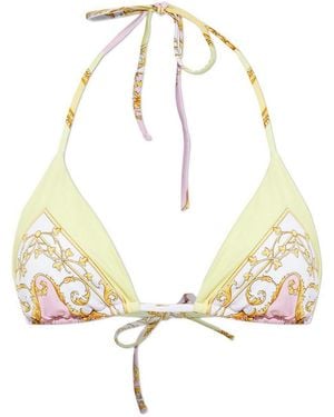 Versace Barocco Print Bikini Top - Metallic