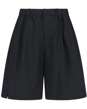 Laminar Wool Blend Shorts - Black