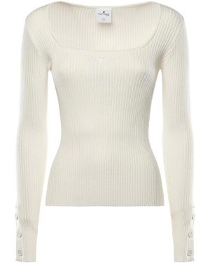 Courreges Heritage Ribbed Knit Top - Natural