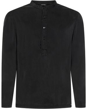 Tom Ford Henley Pyjama Shirt - Black