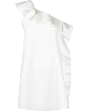 MSGM One-Shoulder Ruffled Mini Dress - White