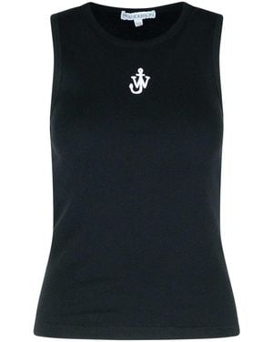 JW Anderson Anchor Cotton Tank Top - Black