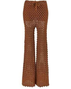 Ermanno Scervino Crochet Pants - Brown