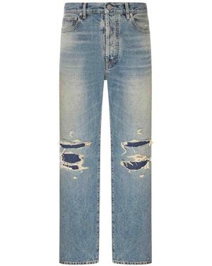 Maison Margiela Distressed Straight-Leg Jeans - Blue
