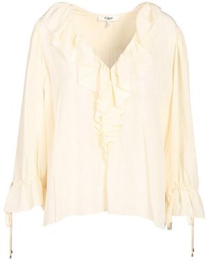 Chloé Long-Sleeved Shirt - Natural