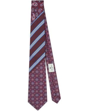 Etro Burgundy Jacquard Silk Tie - Purple