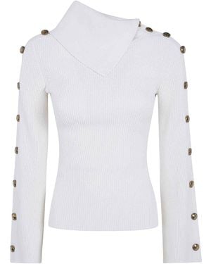 Elisabetta Franchi Tricot Round Neck Jumper - White