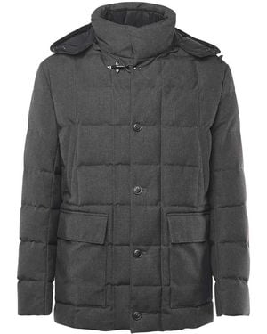 Fay Padded Pea Coat - Grey