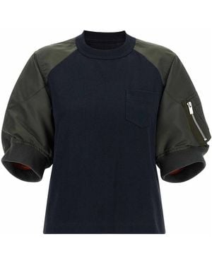 Sacai Hybrid T-Shirt - Blue