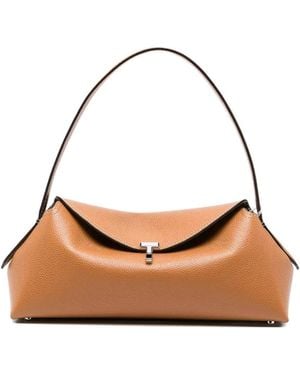 TOTEME T-Lock Grained Leather Shoulder Bag - Metallic