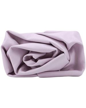Burberry Rose Leather Clutch - Purple