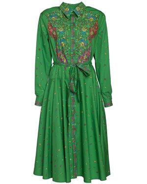KENZO Paisley Flower Shirt Dress - Green