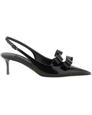 Dolce & Gabbana Coeur Slingbacks Shoes - Black