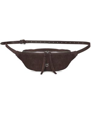 Pinko New Biker Leather Bum Bag - Brown