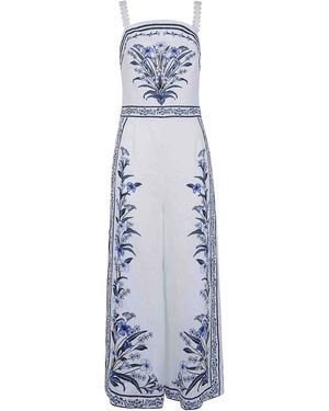 FARM Rio Flowers Arch Off- Jumpsuit - Blue