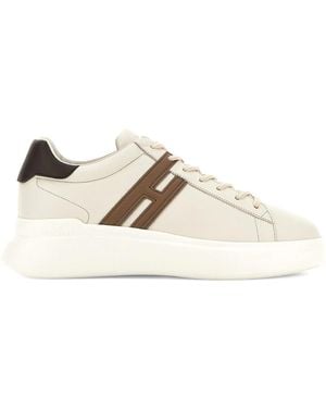 Hogan Low-Top Leather Trainers - Natural