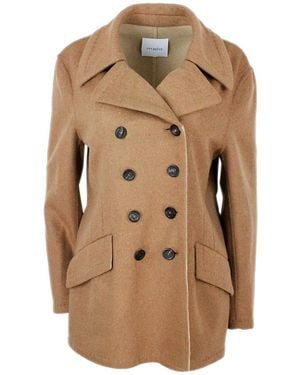 Malo Wool And Cashmere Double-Breasted Coat - Natural