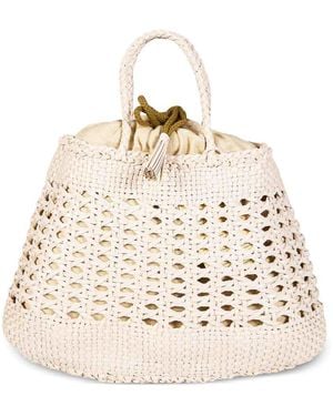 Dragon Diffusion Santa Croce Woven Leather Handbag - Natural