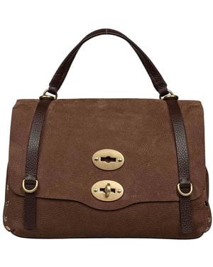 Zanellato King Jones Nubuck Postman Bag - Brown
