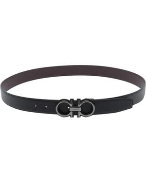 Ferragamo Double Adjustable Gancini Belt - White