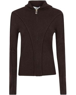 Victoria Beckham Piping Detail Hooded Top - Black