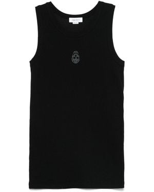 McQueen Stretch Cotton Tank Top - Black