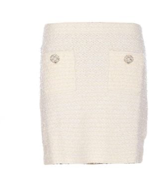 Self-Portrait Knit Mini Skirt - Natural