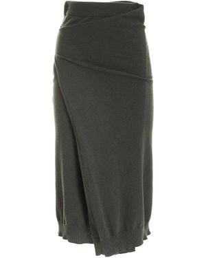 KENZO Asymmetric Knitted Skirt - Grey