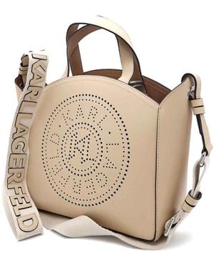 Karl Lagerfeld K/Circle Small Tote Perforated - Natural